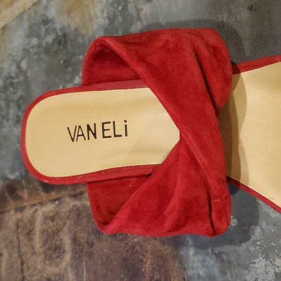 Vaneli | Red Suede Heeled Slide | Size 7.5 - Picture 7 of 14